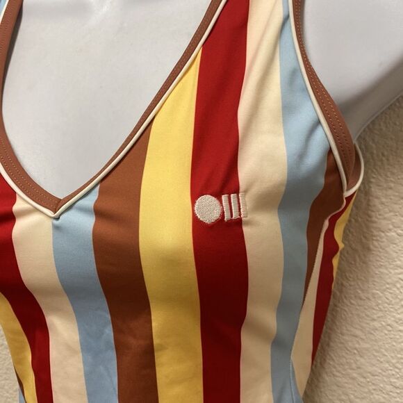 Solid & Striped One Piece Swimsuit XS - Picture 3 of 4